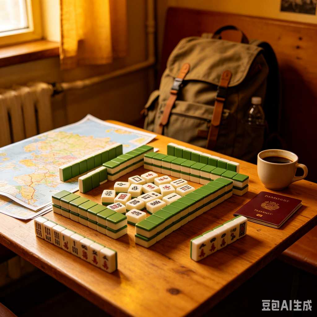 gradient green mahjong set